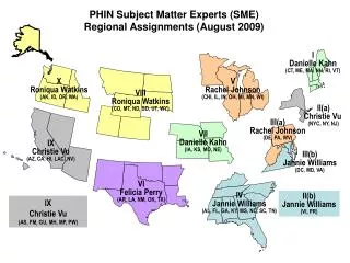 PHIN Subject Matter Experts (SME) Regional Assignments (August 2009)