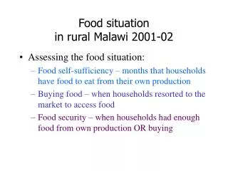 Food situation in rural Malawi 2001-02