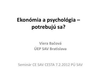 ekon mia a psychol gia potrebuj sa