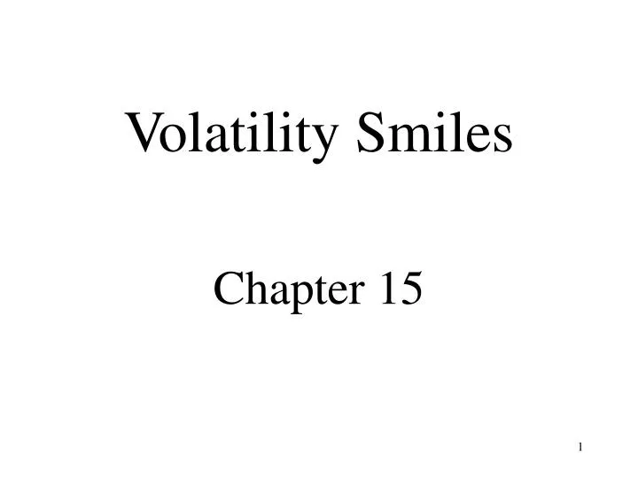 volatility smiles chapter 15