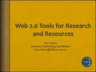 Web 2.0 Tools for Research and Resources