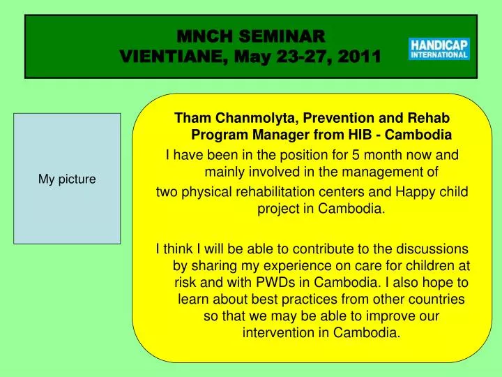 mnch seminar vientiane may 23 27 2011