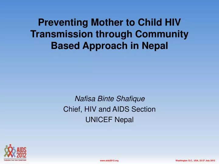 preventing mother to child hiv transmission through community based a pproach in nepal