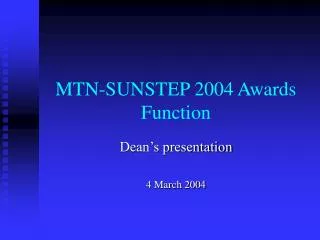 MTN-SUNSTEP 2004 Awards Function