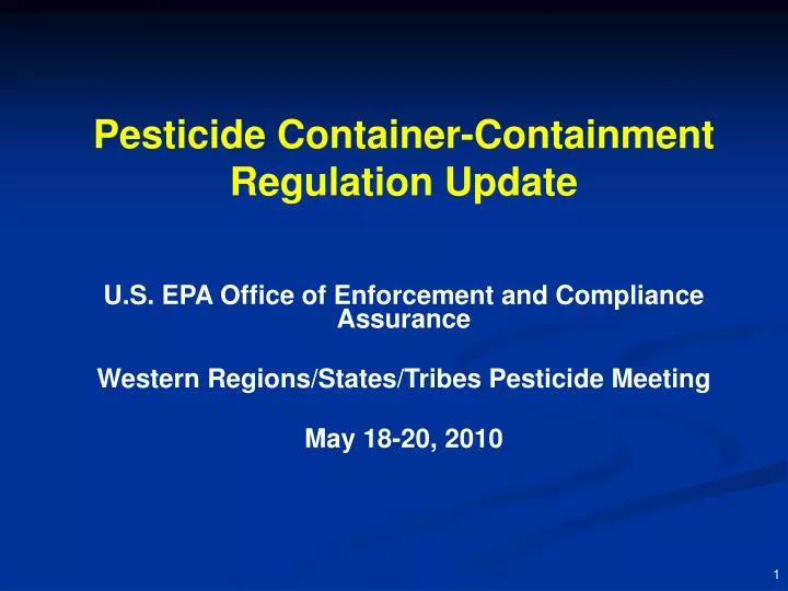 pesticide container containment regulation update