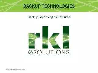 Backup technologies