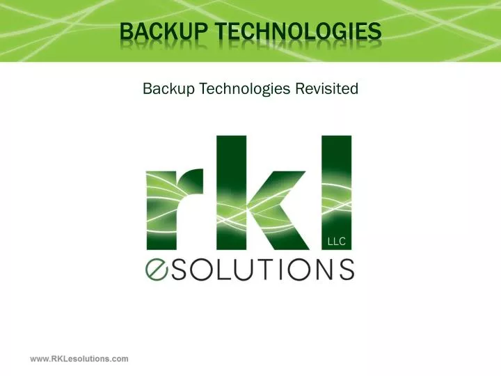 backup technologies revisited