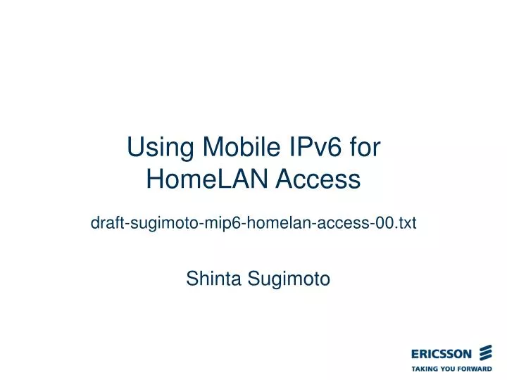 using mobile ipv6 for homelan access