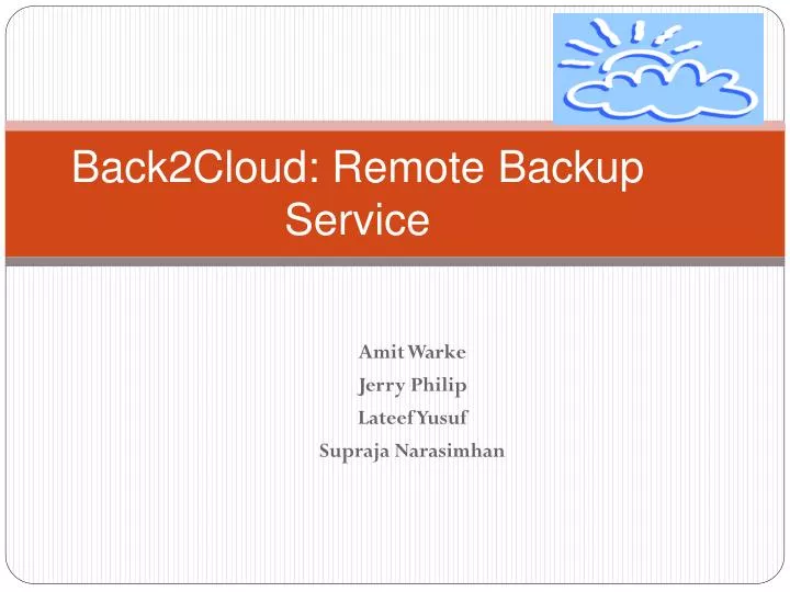 back2cloud remote backup service