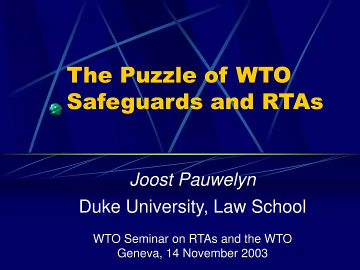 the puzzle of wto safeguards and rtas
