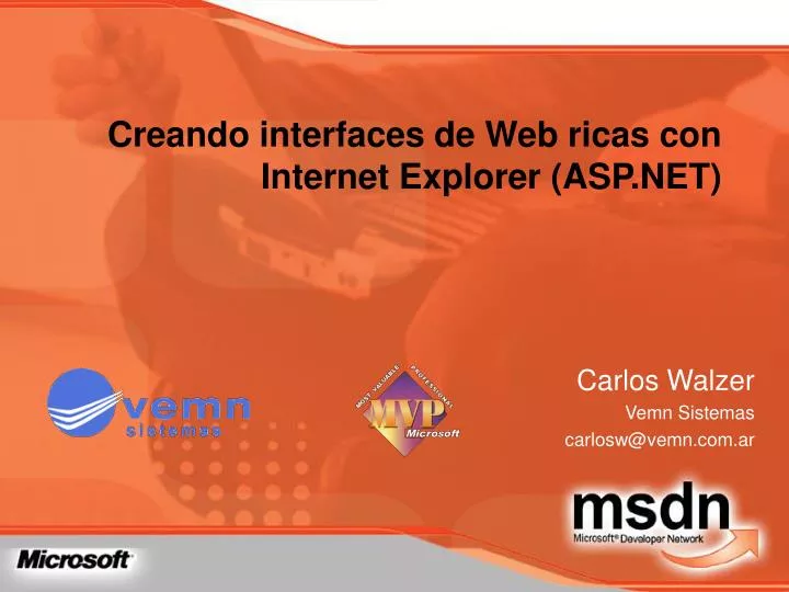 creando interfaces de web ricas con internet explorer asp net