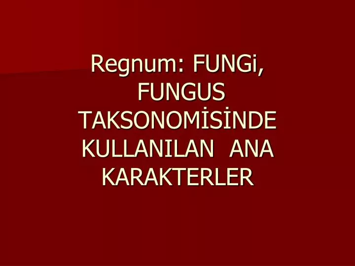 regnum fungi fungus taksonom s nde kullanilan ana karakterler