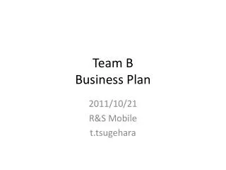 team b business plan