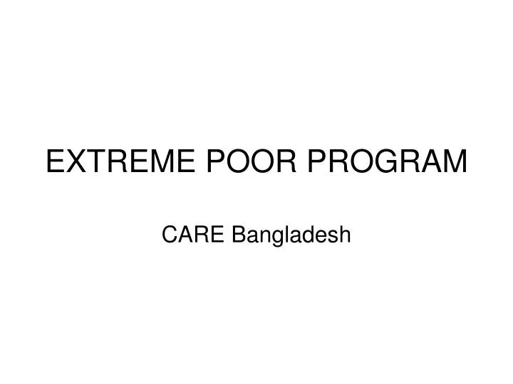 extreme poor program