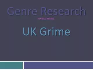 Genre Research