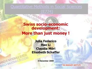 Quantitative Methods in Social Sciences (E774)