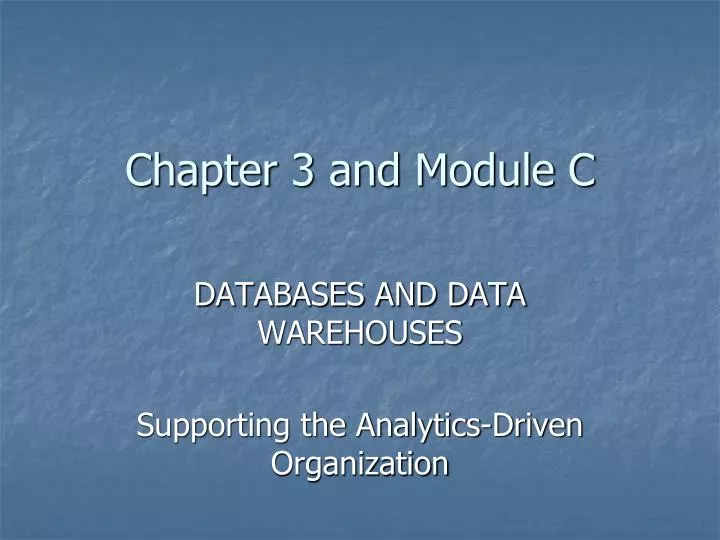 chapter 3 and module c