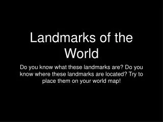 landmarks of the world
