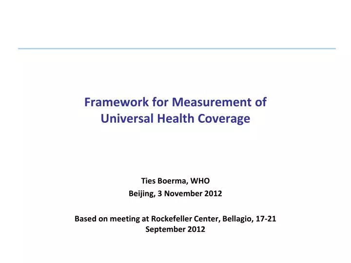 framework for measurement of universal health coverage