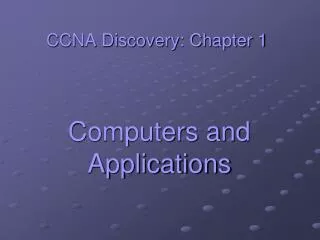 Computers and Applications