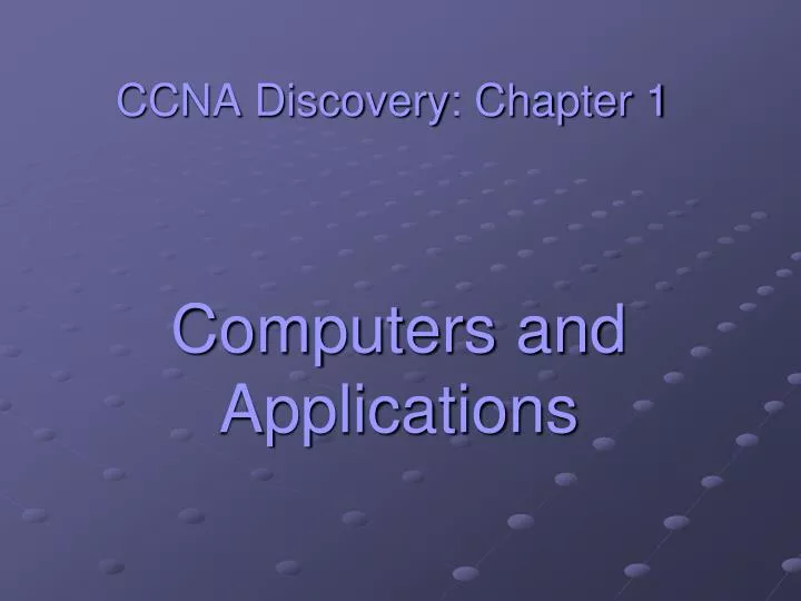 computers and applications