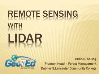Remote sensing with LIDAR