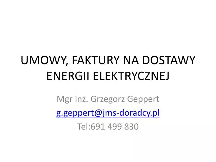 umowy faktury na dostawy energii elektrycznej
