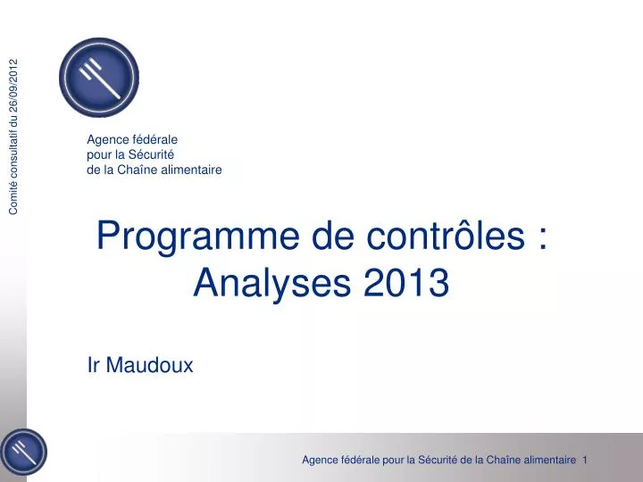programme de contr les analyses 2013