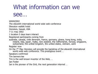 what information can we see