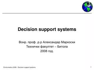 Decision support systems