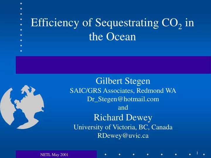 efficiency of sequestrating co 2 in the ocean