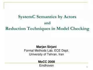 SystemC Semantics by Actors and Reduction Techniques in Model Checking
