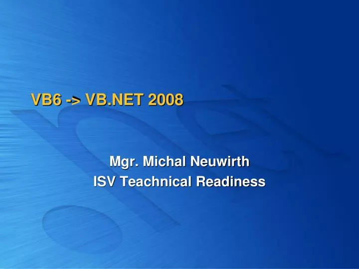 vb6 vb net 2008