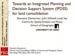 Towards an Integrated Planning and Decision Support System (IPDSS) for land consolidation