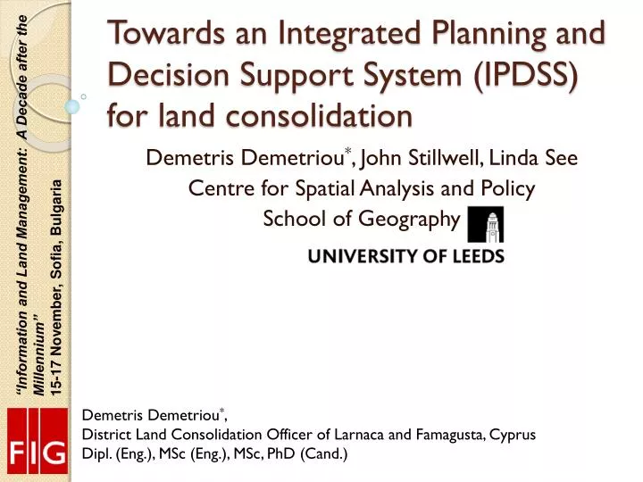 towards an integrated planning and decision support system ipdss for land consolidation