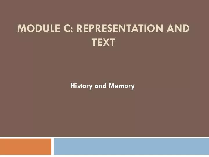 module c representation and text