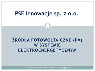 pse innowacje sp z o o