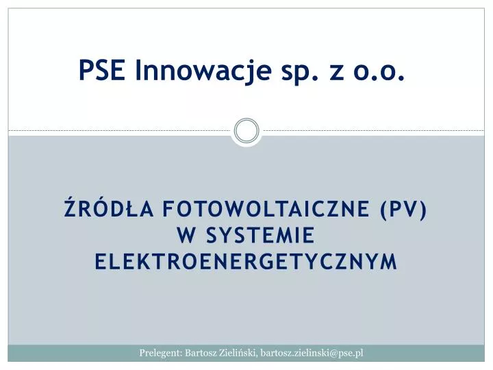 pse innowacje sp z o o