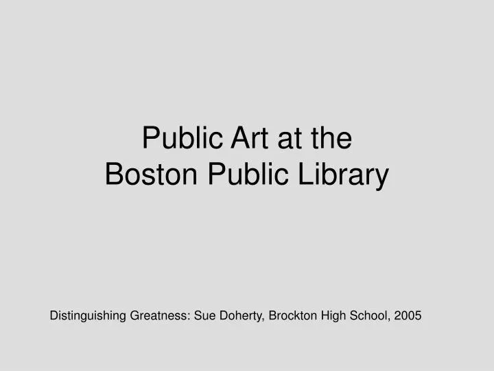 public art at the boston public library