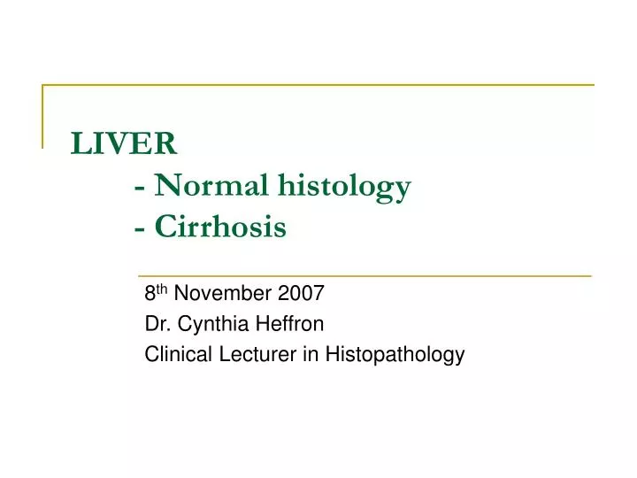 liver normal histology cirrhosis