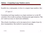Sidebar – Computing Large Numbers mod n - slide 1