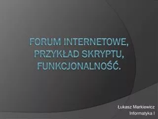 ukasz markiewicz informatyka i