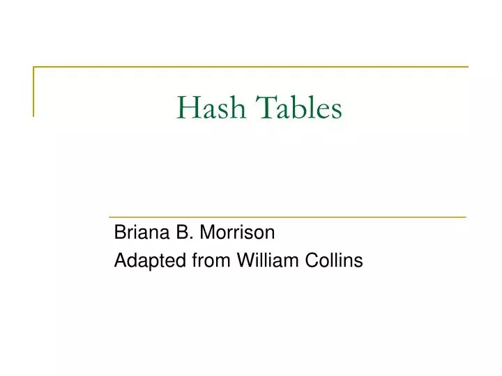 hash tables