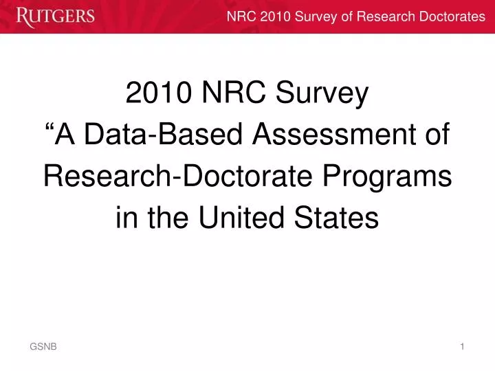 2010 nrc survey a data based assessment of research doctorate programs in the united states
