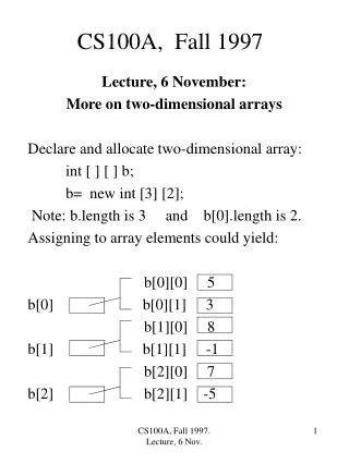 CS100A, Fall 1997