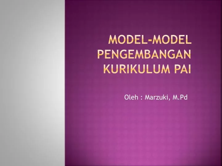 model model pengembangan kurikulum pai