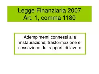 legge finanziaria 2007 art 1 comma 1180