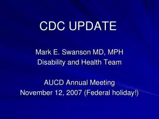 CDC UPDATE