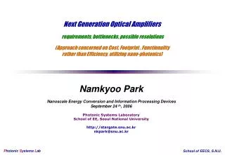 Namkyoo Park Nanoscale Energy Conversion and Information Processing Devices