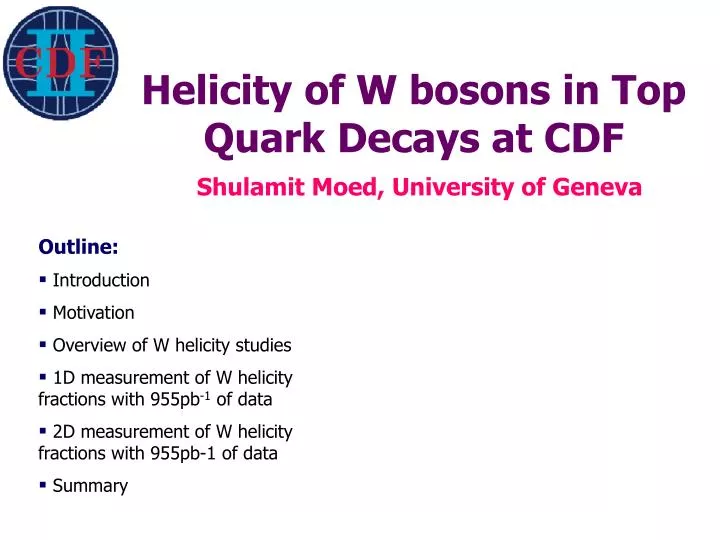 helicity of w bosons in top quark decays at cdf